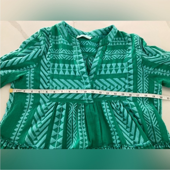 Anthropologie Devotion Twins Green embroidered Ella Tunic Patterned Dress Size M - Picture 7 of 12